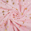 Kassy Pop Soft Fleece Multipurpose Receiving Blanket Wrapping Sheet - Pink Golden Stars