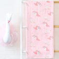 Kassy Pop 100% Bamboo Cotton Baby Swaddle Wrap Cum Receiving Blanket, 125x100 cm - Pink Unicorn Print