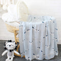 Kassy Pop 100% Bamboo Cotton Baby Swaddle Wrap Cum Receiving Blanket, 125x100 cm - Blue Unicorn Print