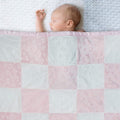 Kassy Pop Soft Fleece Two-Tone Multipurpose Receiving Blanket Wrapping Sheet - Pink and White