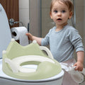 Kassy Pop Crown Shaped Baby Potty Training Seat with Soft Cushion Handles and Backrest for Round Oval Toilets - Green