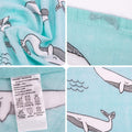 Kassy Pop 100% Bamboo Cotton Baby Swaddle Wrap Cum Receiving Blanket, 125x100 cm - Whale Print