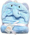 Kassy Pop Microfiber Fleece Animal Hooded Baby Bath Towel cum Blanket (30x40-inch, 0-2 Yrs) - Blue