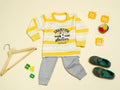 KASSY POP Soccer Champion Baby T-shirt and Pajamas Set for Kids - Yellow