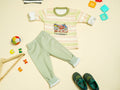 KASSY POP Hit The Road Baby T-shirt and Pajamas Set for Kids - Green