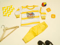 KASSY POP Hit The Road Baby T-shirt and Pajamas Set for Kids - Yellow