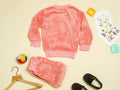 KASSY POP Teddy Wink Baby Fleece T-shirt and Pajamas Set for Kids - Dark Pink