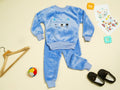 KASSY POP Teddy Wink Baby Fleece T-shirt and Pajamas Set for Kids - Sky Blue