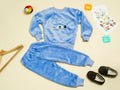 KASSY POP Teddy Wink Baby Fleece T-shirt and Pajamas Set for Kids - Sky Blue