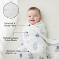 KASSY POP Kids Muslin Cotton Bath Towel, Blanket, Swaddle,105 X 105 cm - Study Time