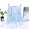 Kassy Pop 100% Bamboo Cotton Baby Swaddle Wrap Cum Receiving Blanket, 125x100 cm - Blue Unicorn Print