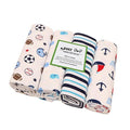 KASSY POP Baby Cotton Flannel Wrapping Sheets Blankets Swaddles (0-1.5 Years), Pack of 4 - Ball and Anchor Print
