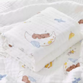 KASSY POP Kids Muslin Cotton Bath Towel, Blanket, Swaddle,105 X 105 cm - Moon Print