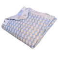 Kassy Pop Double Layer Minky Multipurpose Receiving Blanket Wrapping Sheet - Blue Zigzag