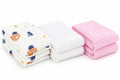 KASSY POP Kids Muslin Cotton Bath Towel, Blanket, Swaddle,105 X 105 cm - Pack of 2 (Pink and Teddy)