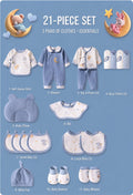 KASSY POP Newborn Baby Cotton 21pcs Clothing Set with Gift Box Pack - Blue