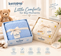 KASSY POP Kids Muslin Cotton Bath Towel, Blanket, Swaddle,105 X 105 cm - Pack of 2 (Blue and Moon))