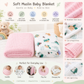 KASSY POP Kids Muslin Cotton Bath Towel, Blanket, Swaddle,105 X 105 cm - Pack of 2 (Pink and Animal Print)