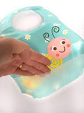 KASSY POP Waterproof Silicone Baby Feeding Bibs, Velcro Closure - Caterpillar Print