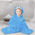 Kassy Pop Microfiber Fleece Animal Hooded Baby Bath Towel cum Blanket (30x40-inch, 0-2 Yrs) - Blue