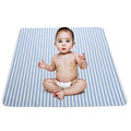 Kassy Pop Waterproof Baby Bed Pads, Mattress Protector with Cotton Surface - Blue Stripes
