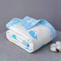 Kassy Pop Printed 6 Layer Bamboo Muslin Blanket Cum Swaddling Towel, (110cm x 110cm) - Dolphin Print