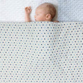 Kassy Pop Double Layer Minky Multipurpose Receiving Blanket Wrapping Sheet - Blue Dots
