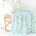 Kassy Pop 100% Bamboo Cotton Baby Swaddle Wrap Cum Receiving Blanket, 125x100 cm - Whale Print