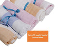 Kassy Pop Muslin Baby Face Towel, Square Wipes, 10x10-inches, 0-18 Months (Stripes) - Pack of 5