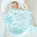 Kassy Pop 100% Bamboo Cotton Baby Swaddle Wrap Cum Receiving Blanket, 125x100 cm - Whale Print