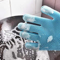 Multi-use Latex Free Silicon Scrubber Gloves for Dishwashing, Pet Grooming, Car Cleaning, Great for Protecting Hands During Washing, Heat Resistance Kitchen Gloves (Multi-Colour, 1 Pair)