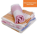 Kassy Pop Muslin Baby Face Towel, Square Wipes, 10x10-inches, 0-18 Months (Stripes) - Pack of 5
