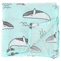 Kassy Pop 100% Bamboo Cotton Baby Swaddle Wrap Cum Receiving Blanket, 125x100 cm - Whale Print