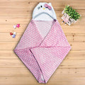 Kassy Pop Microfiber Fleece Animal Hooded Baby Bath Towel cum Blanket (30x40-inch, 0-2 Yrs) - Pink