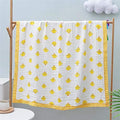 Kassy Pop Printed 6 Layer Bamboo Muslin Blanket Cum Swaddling Towel, (110cm x 110cm) - Yellow Duck Print