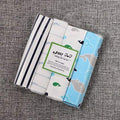 KASSY POP Baby Cotton Flannel Wrapping Sheets Blankets Swaddles (0-1.5 Years), Pack of 4 - Stripes and Dolphin Print