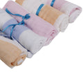Kassy Pop Muslin Baby Face Towel, Square Wipes, 10x10-inches, 0-18 Months (Stripes) - Pack of 5