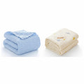 KASSY POP Kids Muslin Cotton Bath Towel, Blanket, Swaddle,105 X 105 cm - Pack of 2 (Blue and Printed)