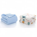 KASSY POP Kids Muslin Cotton Bath Towel, Blanket, Swaddle,105 X 105 cm - Pack of 2 (Blue and Printed)
