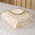 Kassy Pop Quilts Crib Blanket Baby Wrap Receiving Wrap Infant Cover Bedding Breathable Swaddles Infant Bedding Crib , 100x100 cm - Cream