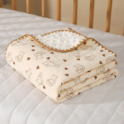 Kassy Pop Quilts Crib Blanket Baby Wrap Receiving Wrap Infant Cover Bedding Breathable Swaddles Infant Bedding Crib , 100x100 cm - Cream
