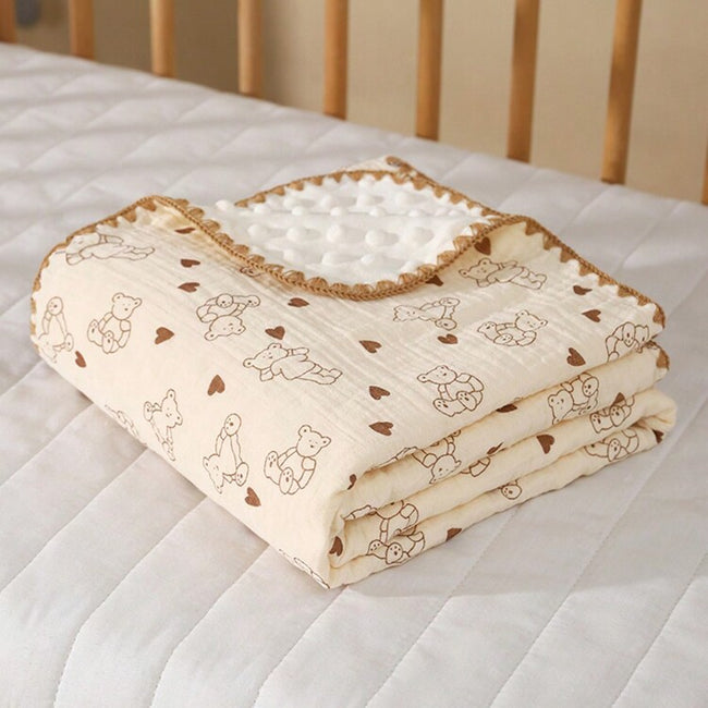 Kassy Pop Quilts Crib Blanket Baby Wrap Receiving Wrap Infant Cover Bedding Breathable Swaddles Infant Bedding Crib , 100x100 cm - Cream