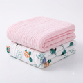 KASSY POP Kids Muslin Cotton Bath Towel, Blanket, Swaddle,105 X 105 cm - Pack of 2 (Pink and Animal Print)