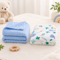 KASSY POP Kids Muslin Cotton Bath Towel, Blanket, Swaddle,105 X 105 cm - Pack of 2 (Blue and Animal Print)