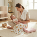 KASSY POP Kids Muslin Cotton Bath Towel, Blanket, Swaddle,105 X 105 cm - Pack of 3 (Pink, White and Bear)