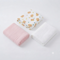 KASSY POP Kids Muslin Cotton Bath Towel, Blanket, Swaddle,105 X 105 cm - Pack of 3 (Pink, White and Bear)