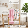 KASSY POP Kids Muslin Cotton Bath Towel, Blanket, Swaddle,105 X 105 cm - Pack of 2 (Pink and Forest)