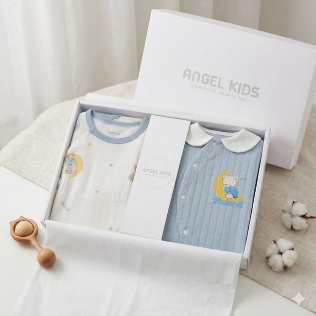 KASSY POP Newborn Baby Cotton 21pcs Clothing Set with Gift Box Pack - Blue