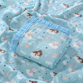 Kassy Pop 100% Bamboo Cotton Baby Swaddle Wrap Cum Receiving Blanket, 110x110 cm - Blue - All Print)