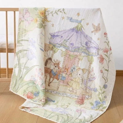 Kassy Pop 100% Bamboo Cotton Baby Swaddle Wrap Cum Receiving Blanket, 110x110 cm - Jungle Print 4